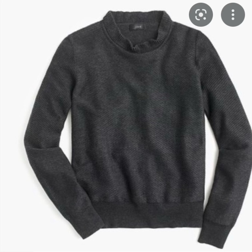 J.Crew Chevron ruffle neck sweater